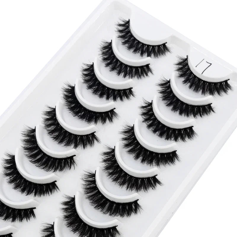 HBZGTLAD Russian Strip Lashes 10 Pairs 3D Mink Lashes Natural Eyelashes Dramatic False Eyelashes Wholesale Eyelash Extension
