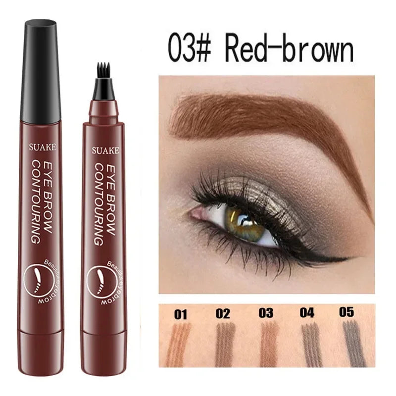 4 Points Eyebrow Pencils Waterproof Liquid Eyebrow Pen Make Up Cosmetic Microblade Brow Pencil  Long Lasting 4 Fork Tip Brow Pen