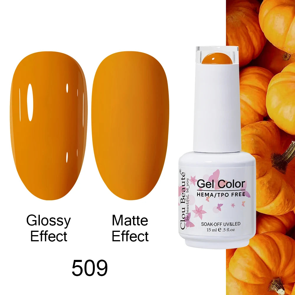 Clou Beaute 15ml HEMA TPO FREE Color Gel Nail Polish Nude Pink Red Green Collection Nail Gel Polish Glitter Soak Off UV LED Gel