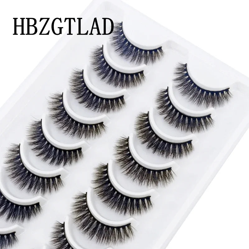 HBZGTLAD Russian Strip Lashes 10 Pairs 3D Mink Lashes Natural Eyelashes Dramatic False Eyelashes Wholesale Eyelash Extension