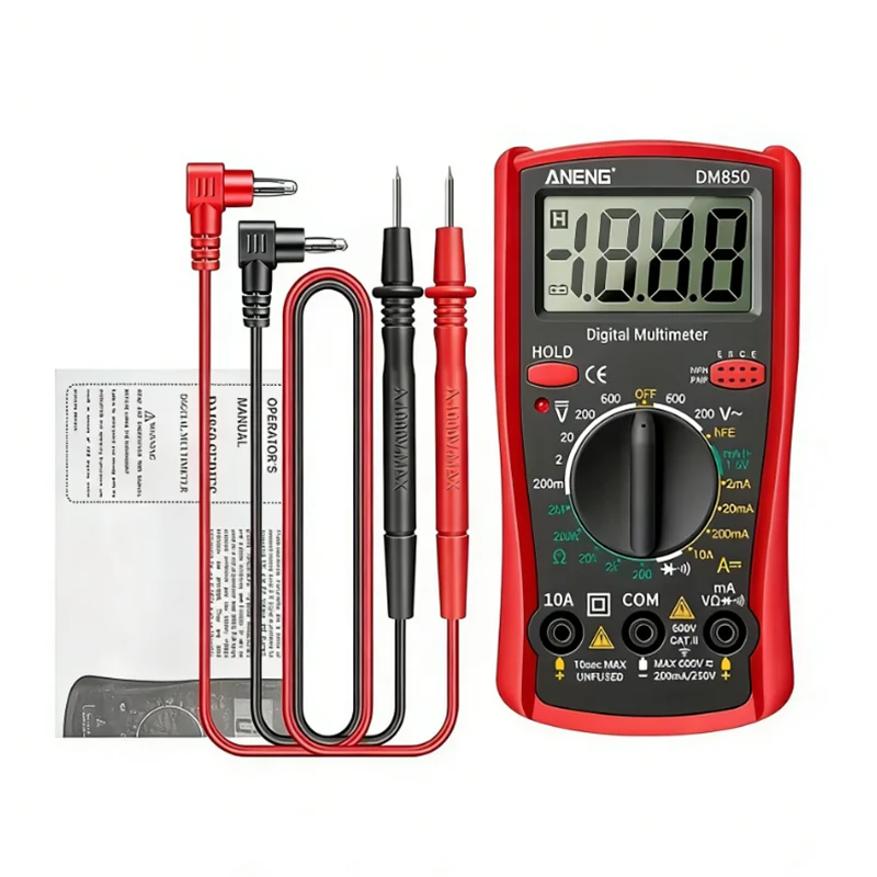 DM850 Professional Digital Multimeter 1999 Auto AC/DC Votage Tester Ohm Current Ammeter Test Probe Professional Detector Tool