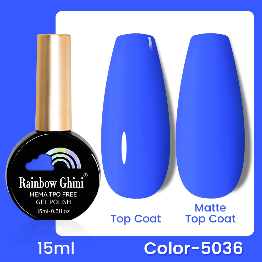 RG 15ML 146Colors HEMA&TPO Free Long Lasting Nail Polish Colorful UV Nail Gel Top Base Coat Supplies For Professional Manicure