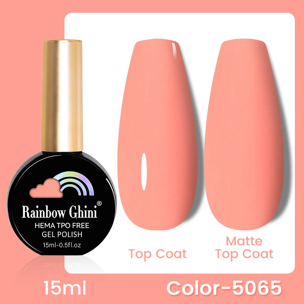 RG 15ML 146Colors HEMA&TPO Free Long Lasting Nail Polish Colorful UV Nail Gel Top Base Coat Supplies For Professional Manicure