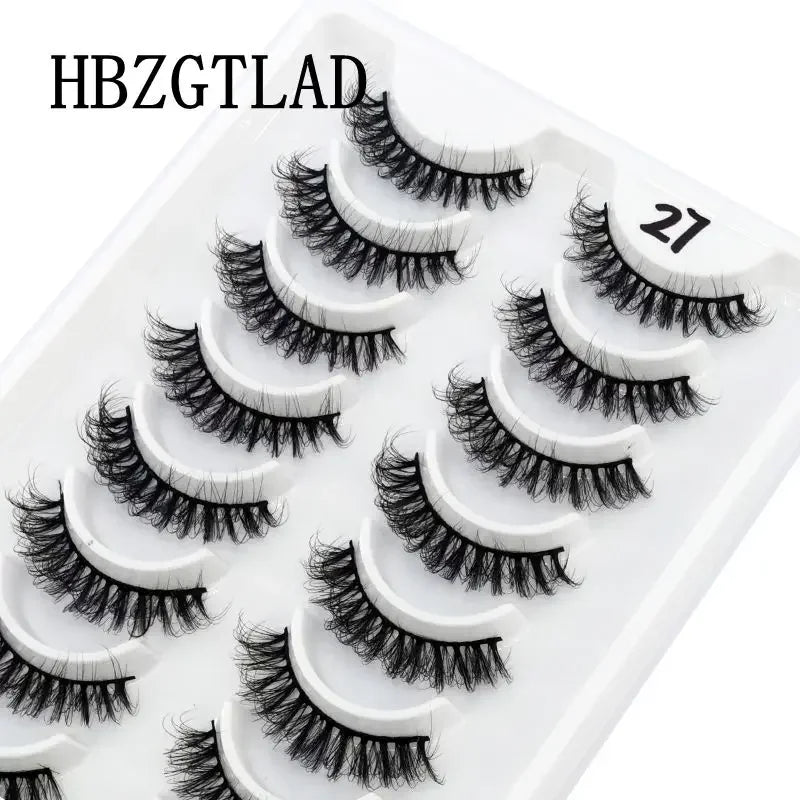 HBZGTLAD Russian Strip Lashes 10 Pairs 3D Mink Lashes Natural Eyelashes Dramatic False Eyelashes Wholesale Eyelash Extension