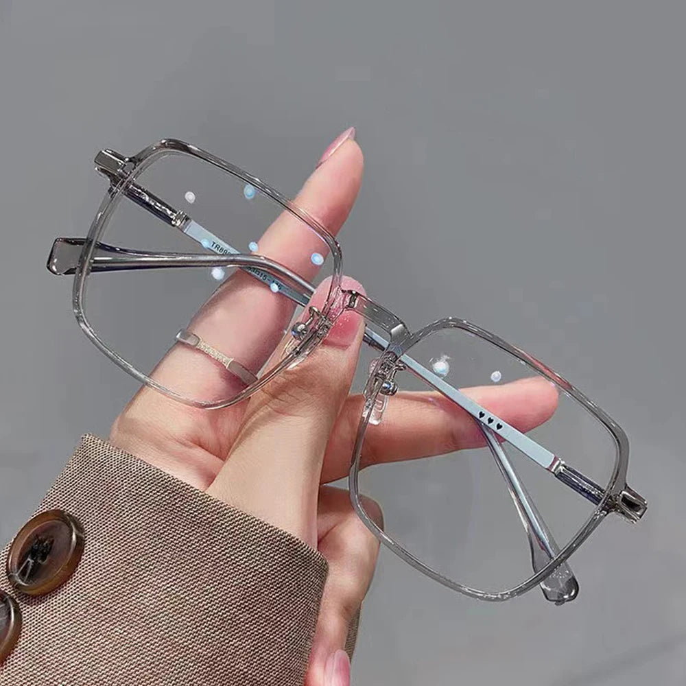 Eyeglasses Large Frame Computer Glasses Sunglasses Transparent Blue Light Glasses For Women Specific Computer Use Digital Device