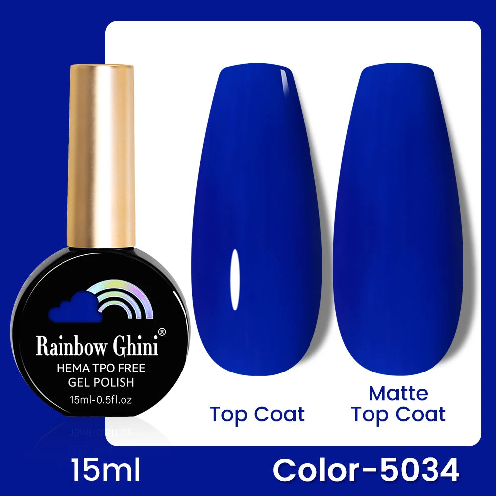 RG 15ML 146Colors HEMA&TPO Free Long Lasting Nail Polish Colorful UV Nail Gel Top Base Coat Supplies For Professional Manicure