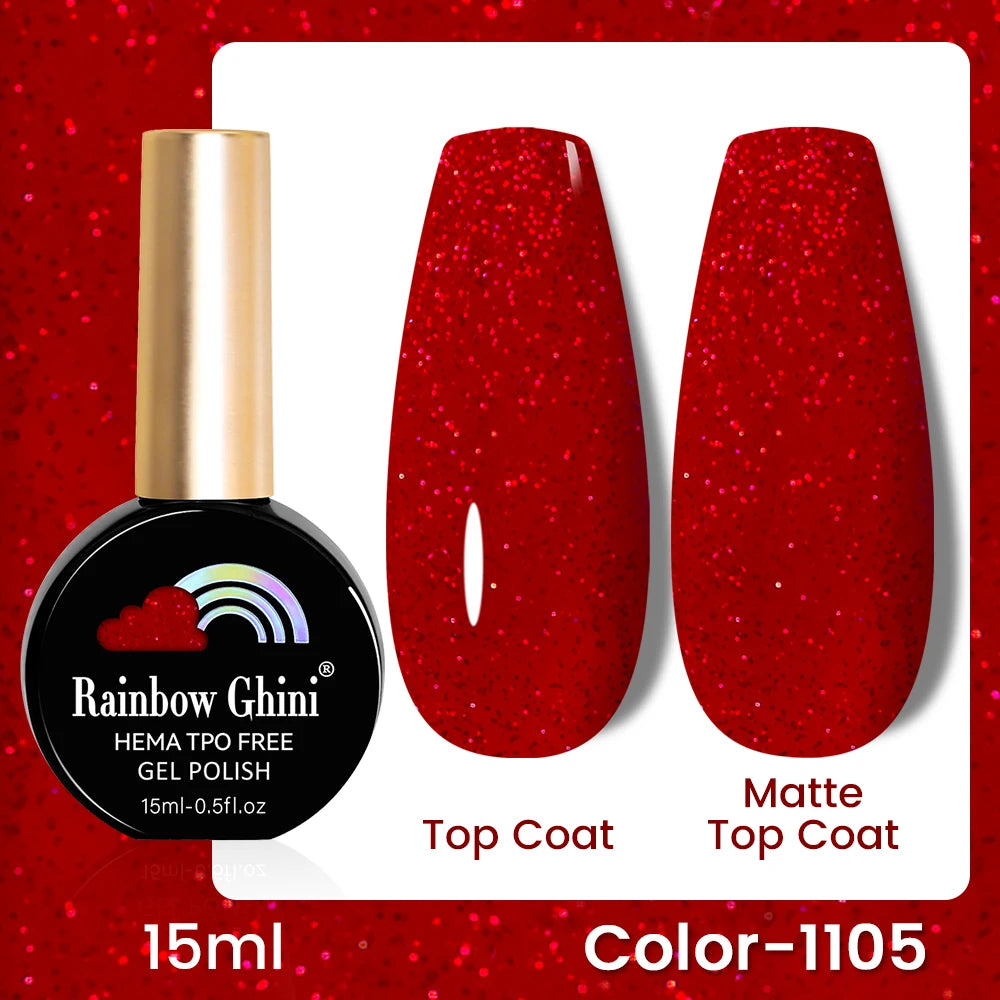 RG 15ML 146Colors HEMA&TPO Free Long Lasting Nail Polish Colorful UV Nail Gel Top Base Coat Supplies For Professional Manicure