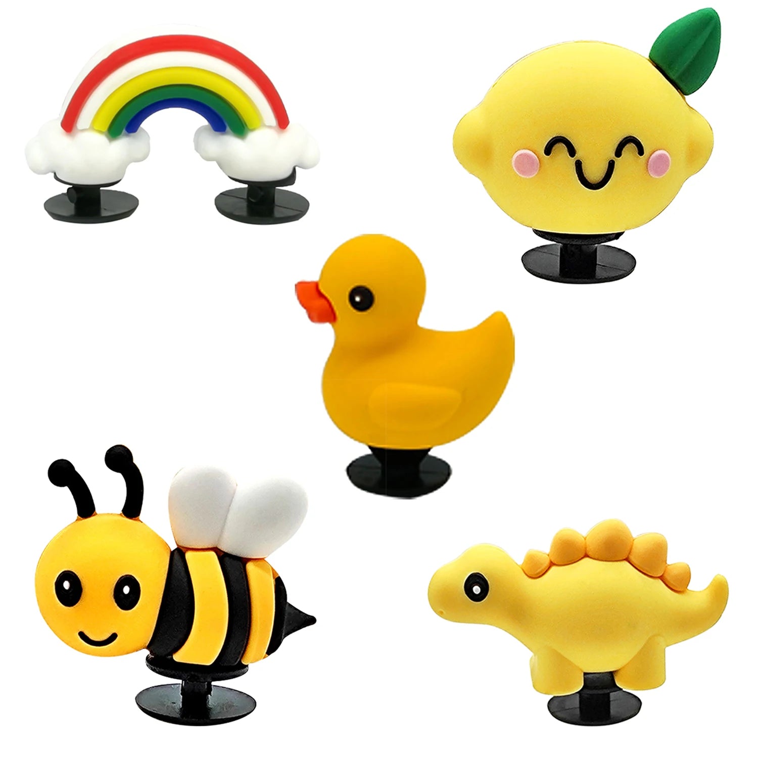 1/5pcs 3D Shoe Charms Cute Dinosaur Duck Bunny Shoe Decoration Buckle Kawaii Frogs Bees Garden Sandal Accessories Kids Gift
