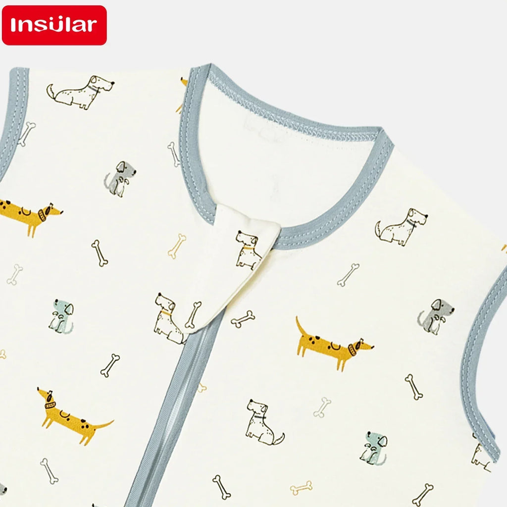 Baby Sleeping Bag Newborn Baby Anti-shock Sleeping Bag Pajamas Baby Pajamas Light Zipper Crawling Suit Anti-kick Cartoon Animal