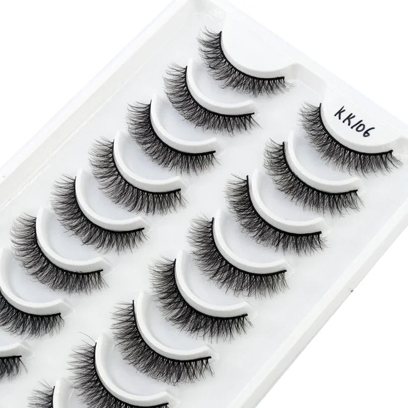 HBZGTLAD Russian Strip Lashes 10 Pairs 3D Mink Lashes Natural Eyelashes Dramatic False Eyelashes Wholesale Eyelash Extension