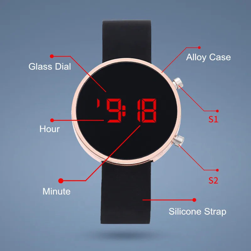 Fashion Digital Watch for Women Simple Men's LED Wrist Watch  Silicone Strap Casual Sports Ladies Watch Clock Gift Reloj Mujer