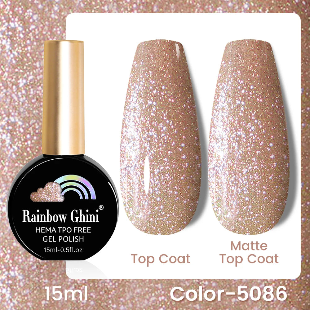 RG 15ML 146Colors HEMA&TPO Free Long Lasting Nail Polish Colorful UV Nail Gel Top Base Coat Supplies For Professional Manicure