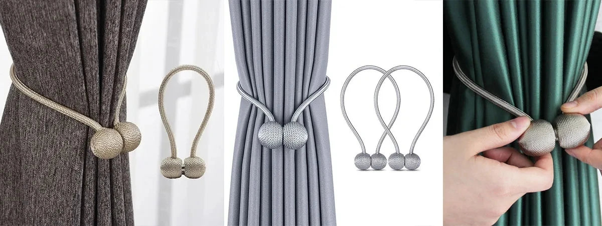 BELAVENIR Magnetic Curtain Tieback High Quality Clip Curtains Buckle Holder Decorative Home Polyester Curtains Accessories