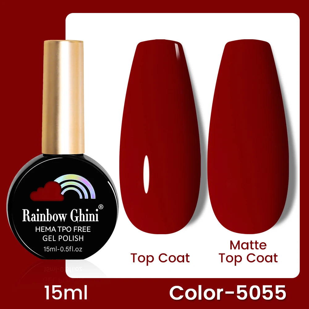 RG 15ML 146Colors HEMA&TPO Free Long Lasting Nail Polish Colorful UV Nail Gel Top Base Coat Supplies For Professional Manicure