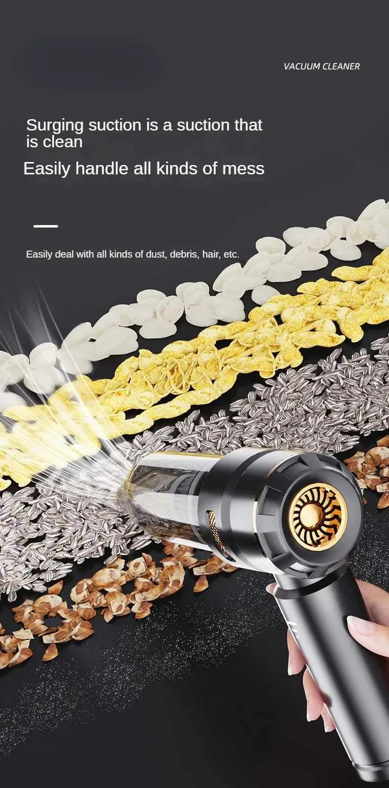 Mini Car Vacuum Cleaner Strong Scution Cordless 998000PA Powerful Wireless Car Cleaner HandHeld Portable Vacuum Cleaner for Car