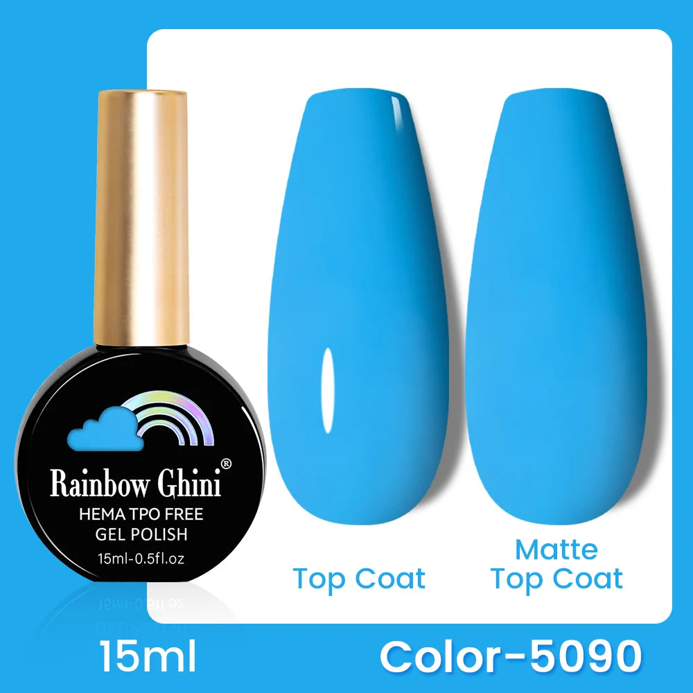 RG 15ML 146Colors HEMA&TPO Free Long Lasting Nail Polish Colorful UV Nail Gel Top Base Coat Supplies For Professional Manicure