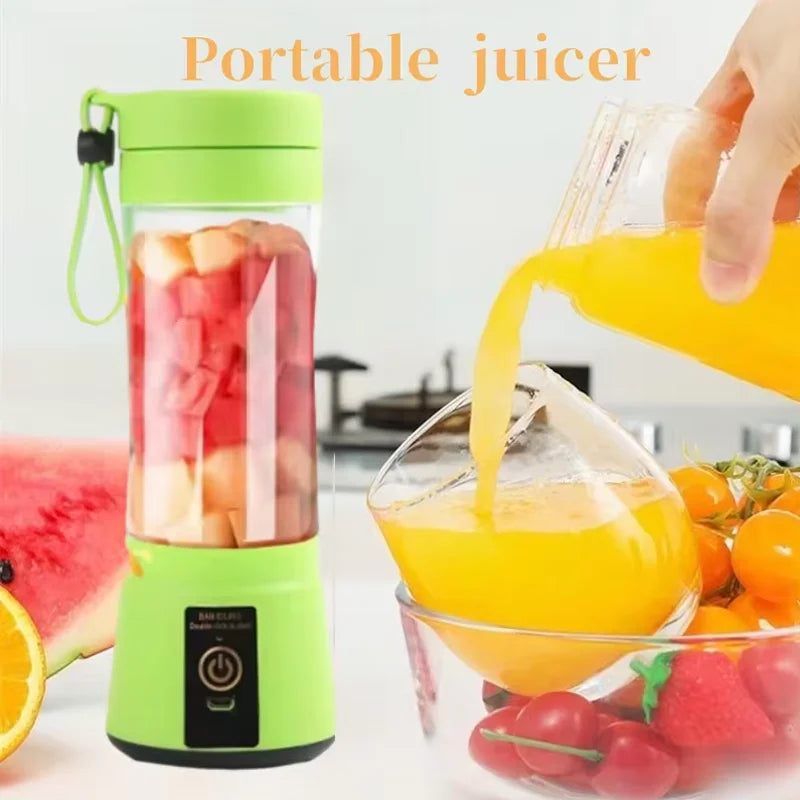 Portable Blender Electric Juicer Stainless Steel Blade 380ml Mini Juice Cup Smoothie Juice Blender Suitable for Commuting