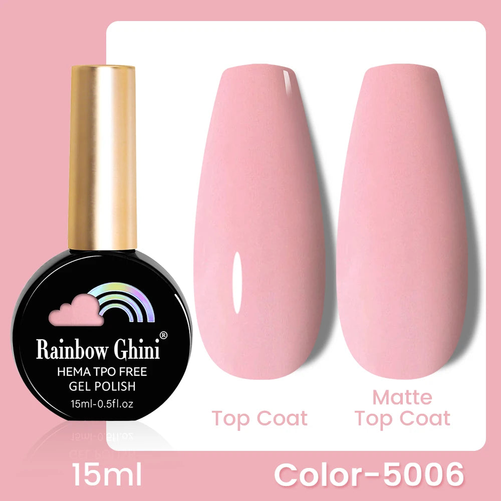 RG 15ML 146Colors HEMA&TPO Free Long Lasting Nail Polish Colorful UV Nail Gel Top Base Coat Supplies For Professional Manicure