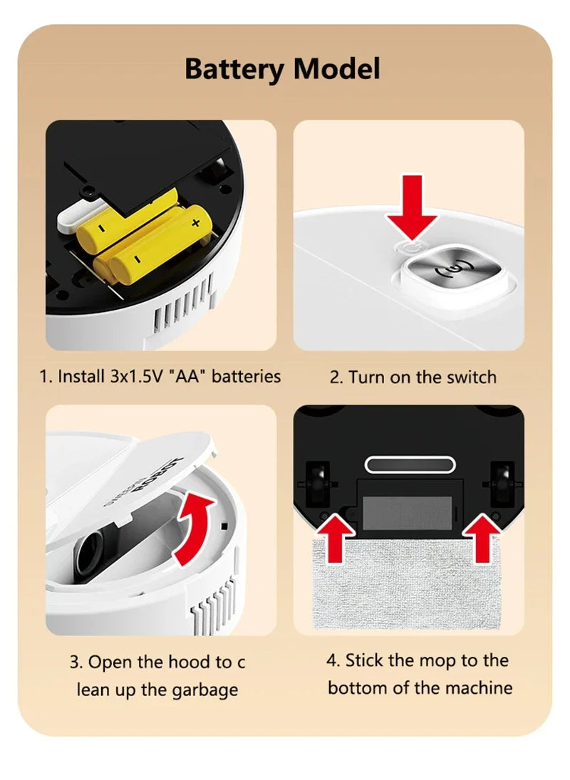 3-in-1 Low Noise Mini Sweeping Robot Intelligent Sweeping Integrated Fully Automatic Cleaning Sweeping Machine Appliance 2026