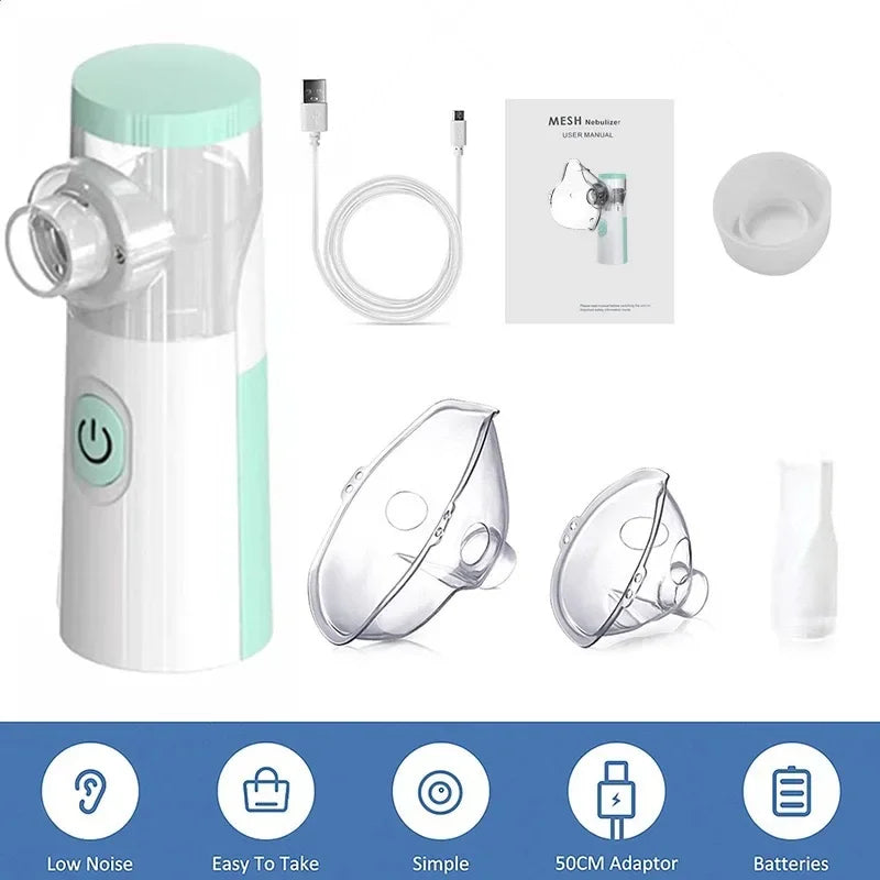 Atomizer Health Care Products Fingertip Pulse Blood Oxygen Portable Nebulizer Mesh Nebulizer Handheld Medical Asthma Inhaler