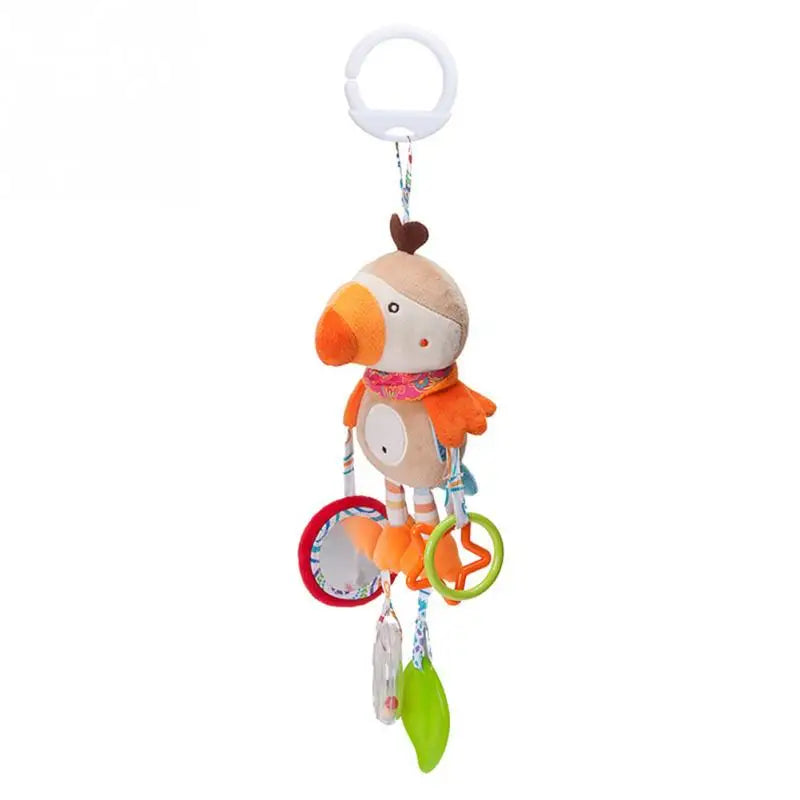Soft Giraffe Zebra Animal Handbells Rattles Plush Infant Baby Development Handle Toys WIth Teether Baby Toy For Newborn Gifts