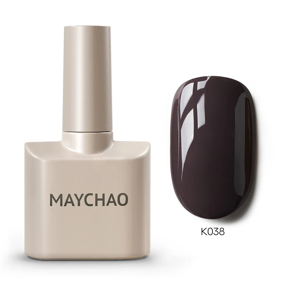 MAYCHAO Cherry Red Gel Nail Polish 12ml Glossy Semi Permanent Soak Off UV LED Frosted Gel Nails Base Painting Varnish