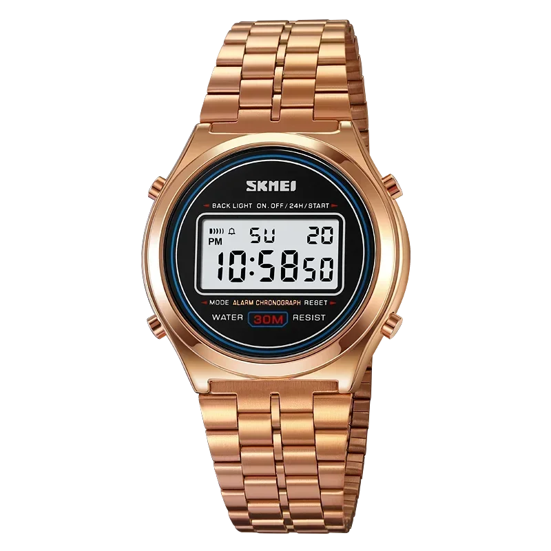 SKMEI 2146 Back Light Display Stopwatch Digital Sport Watches Stainless Steel Men Waterproof Date Alarm Wriswatch reloj hombre