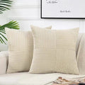 Rust Boho Throw Pillow Cover 18x18 Inch for Couch Bed Sofa Soft Corss Corduroy Patchwork Textured Terracotta Accent Cushion Case