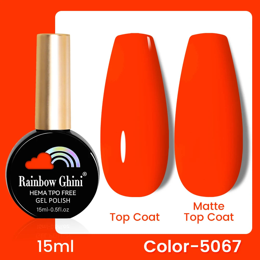 RG 15ML 146Colors HEMA&TPO Free Long Lasting Nail Polish Colorful UV Nail Gel Top Base Coat Supplies For Professional Manicure