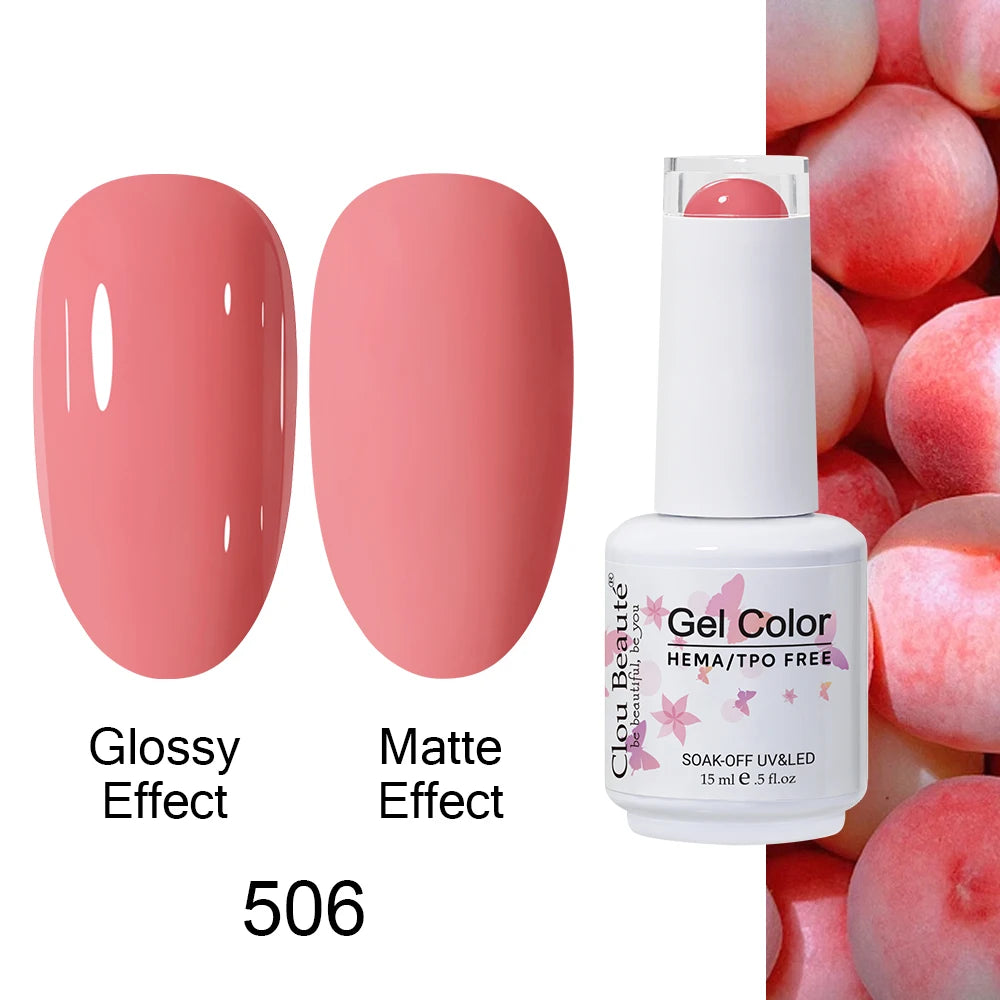 Clou Beaute 15ml HEMA TPO FREE Color Gel Nail Polish Nude Pink Red Green Collection Nail Gel Polish Glitter Soak Off UV LED Gel