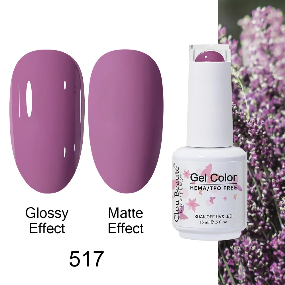 Clou Beaute 15ml HEMA TPO FREE Color Gel Nail Polish Nude Pink Red Green Collection Nail Gel Polish Glitter Soak Off UV LED Gel