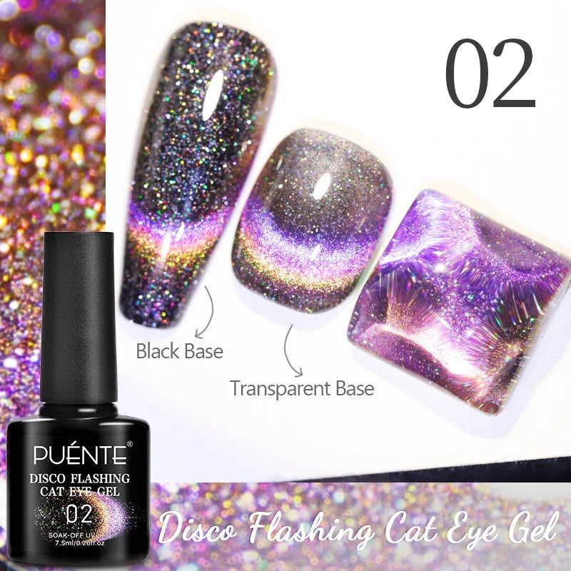 PUENTE 7.5ML Smooth Ceramics Cat Magnetic Gel Nail Polish White Moonlight Shades Cat Eye Soak Off UV Nail Art Varnish Manicure