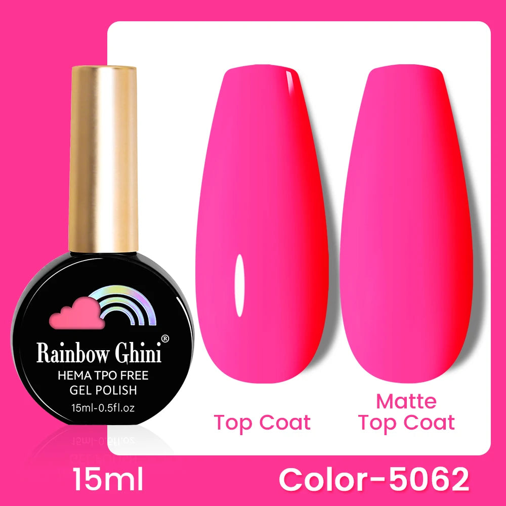 RG 15ML 146Colors HEMA&TPO Free Long Lasting Nail Polish Colorful UV Nail Gel Top Base Coat Supplies For Professional Manicure
