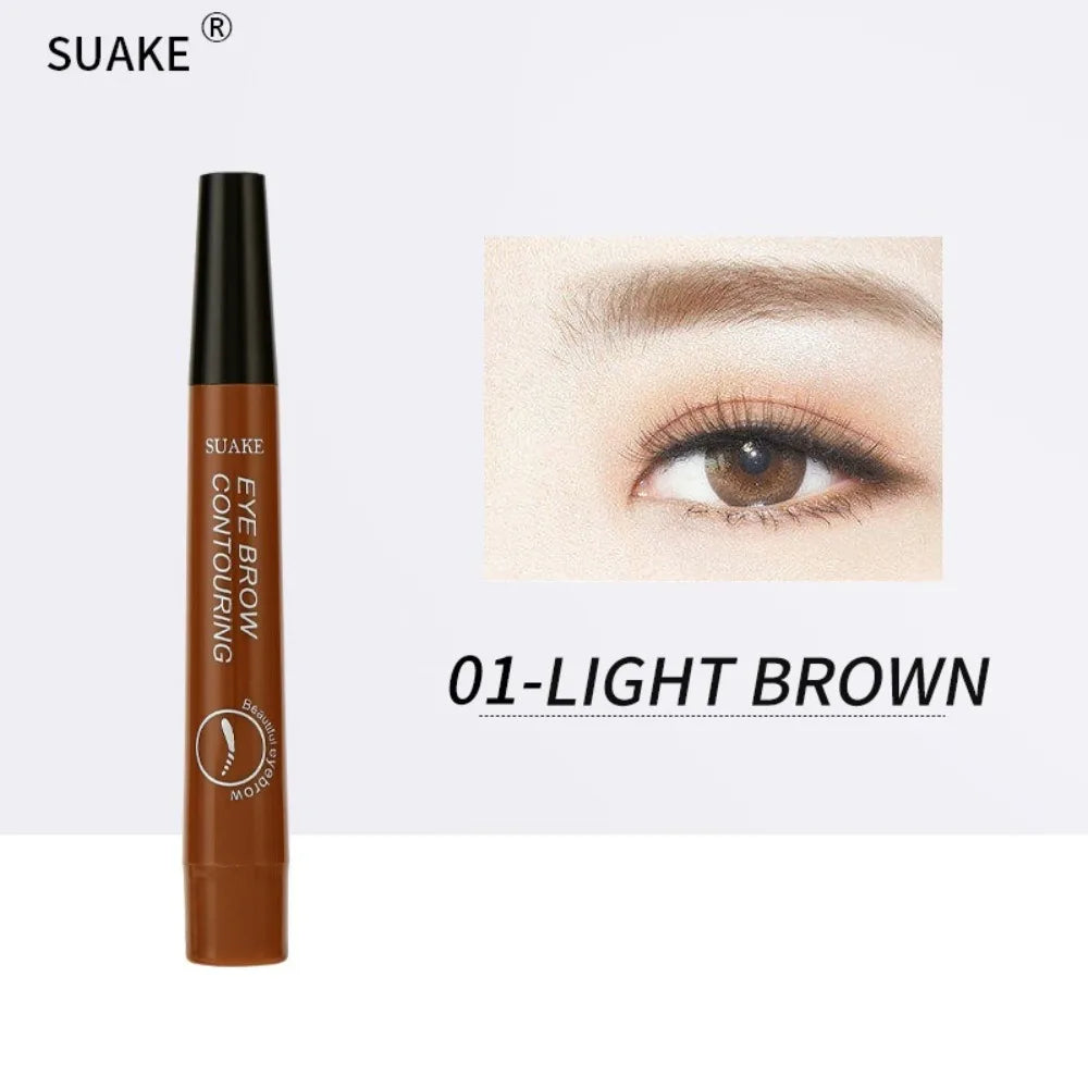 4 Point Head Eyebrow Pencil Long Lasting Waterproof Sweat Proof High Pigmented Eyebrow Tattoo Pen Easy Apply Liquid Brow Makeup
