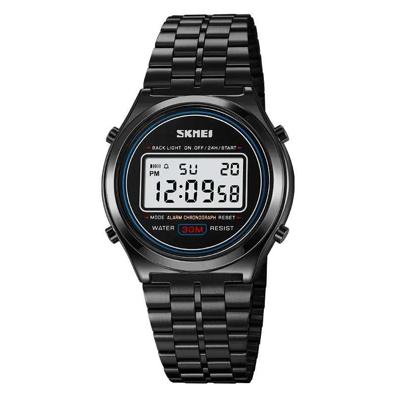 SKMEI 2146 Back Light Display Stopwatch Digital Sport Watches Stainless Steel Men Waterproof Date Alarm Wriswatch reloj hombre