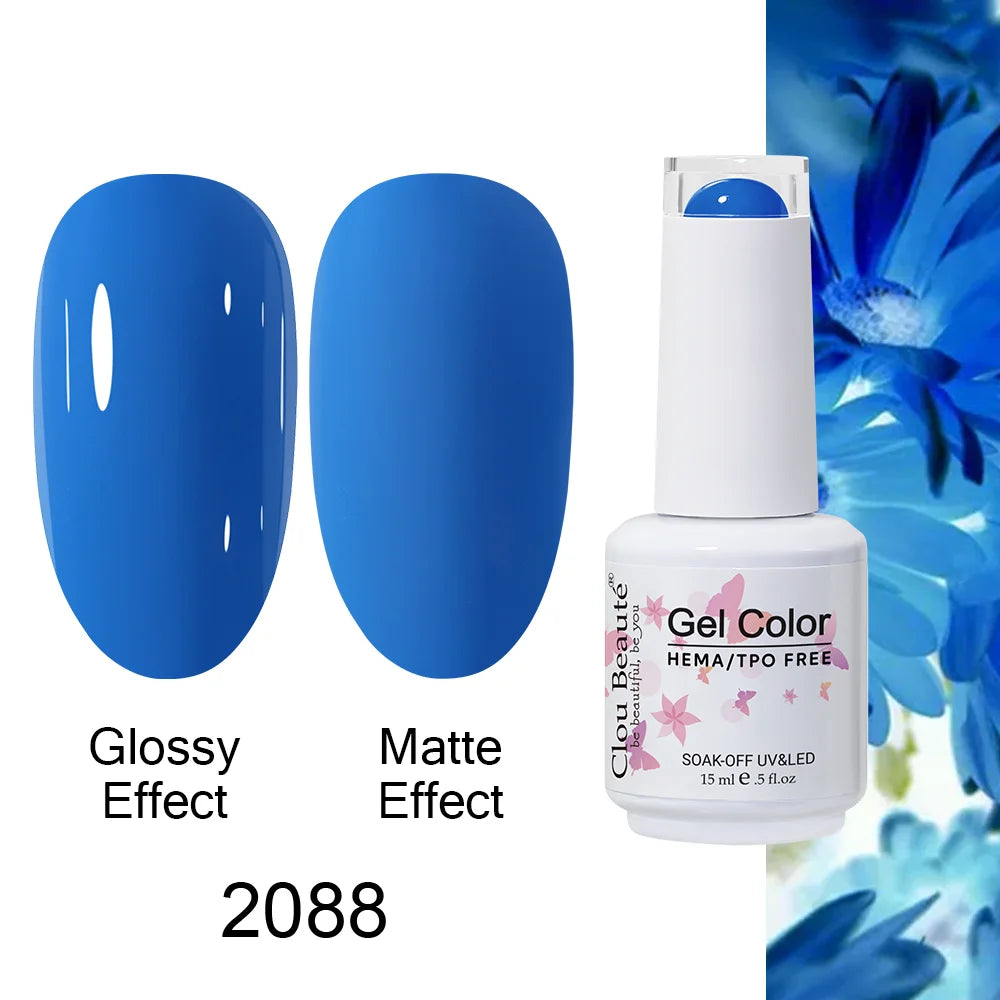 Clou Beaute 15ml HEMA TPO FREE Color Gel Nail Polish Nude Pink Red Green Collection Nail Gel Polish Glitter Soak Off UV LED Gel