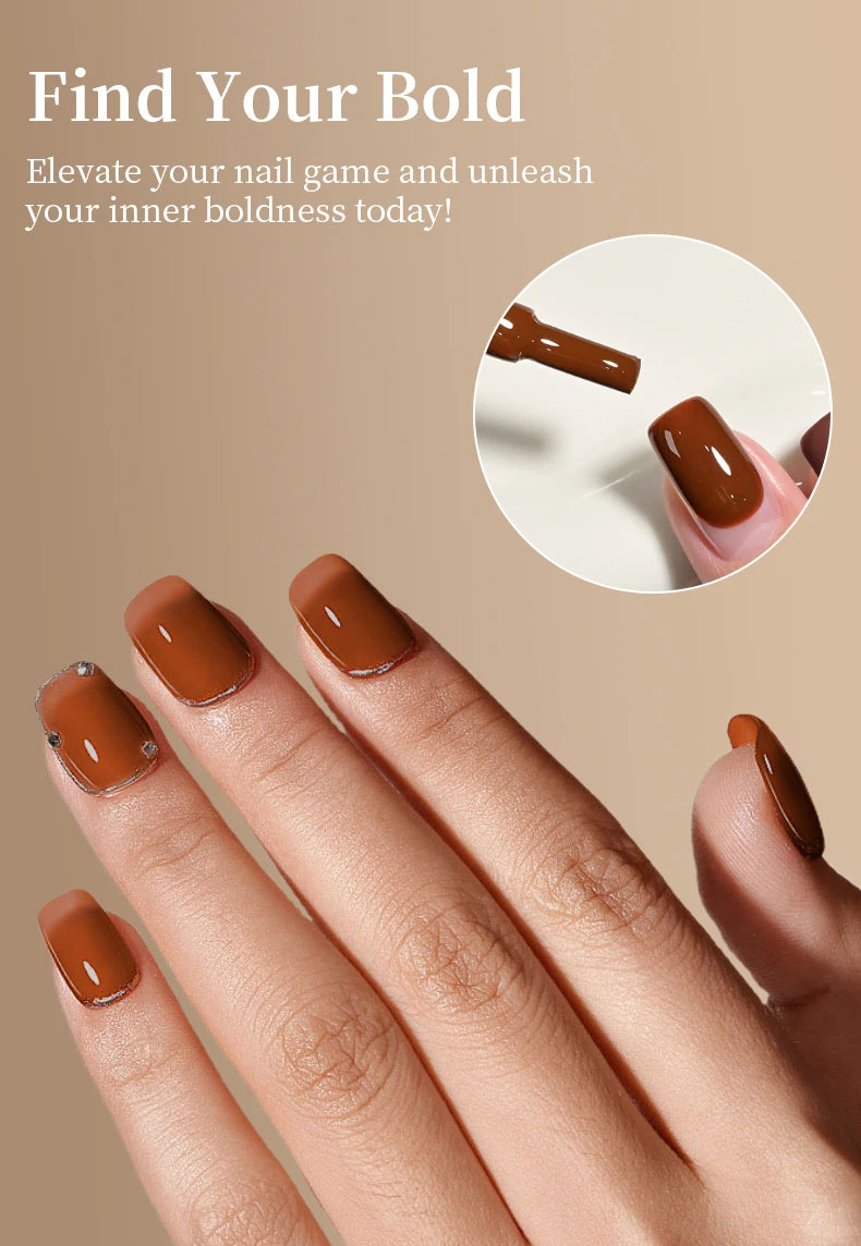 RSNAIL 10g Jelly Amber Gel Nail Polish Crystal Brown Nail Gel DIY Translucent Color Nail Art Gel Permanent UV Gel Polish Varnish
