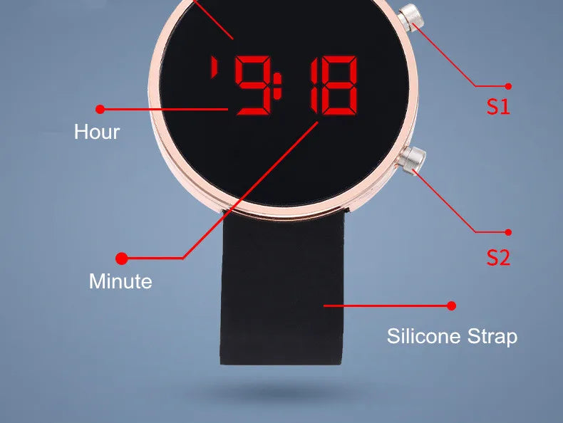 Fashion Digital Watch for Women Simple Men's LED Wrist Watch  Silicone Strap Casual Sports Ladies Watch Clock Gift Reloj Mujer