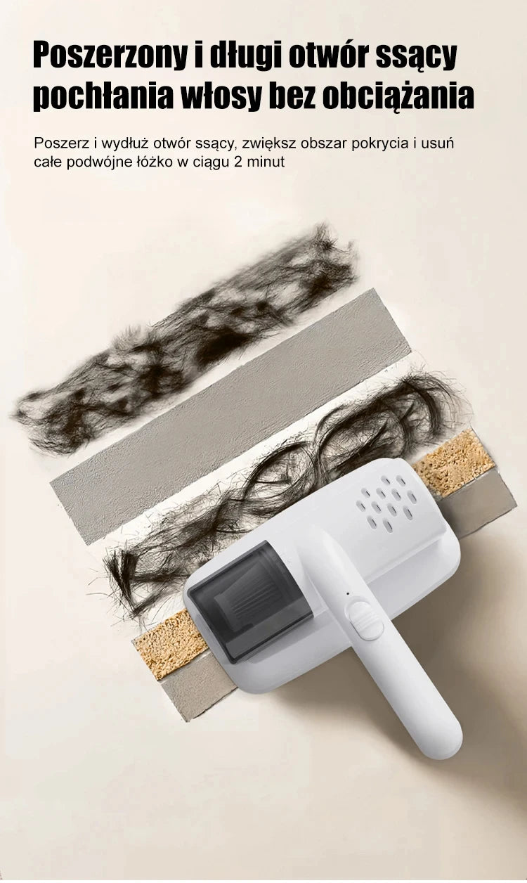 Wireless Handheld Vacuum Cleaner USB Charging Powerful Suction Portable Mite Remover for Bed Sofa Car Cleaning