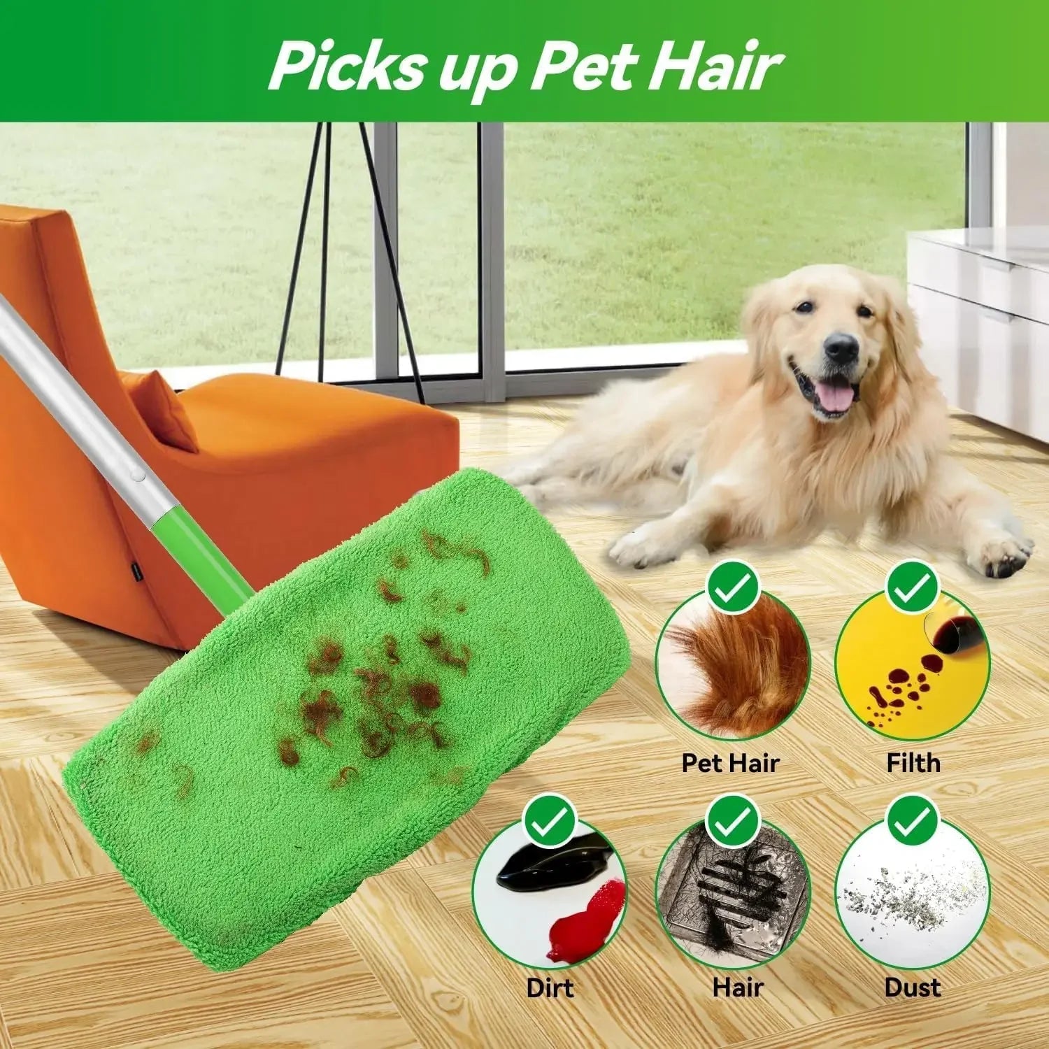 1/3/6pc Microfiber Mop Cloth Dry Cleaning Cloths Household Reusable Microfiber Mop Pads Replacement Washable Rag Towel