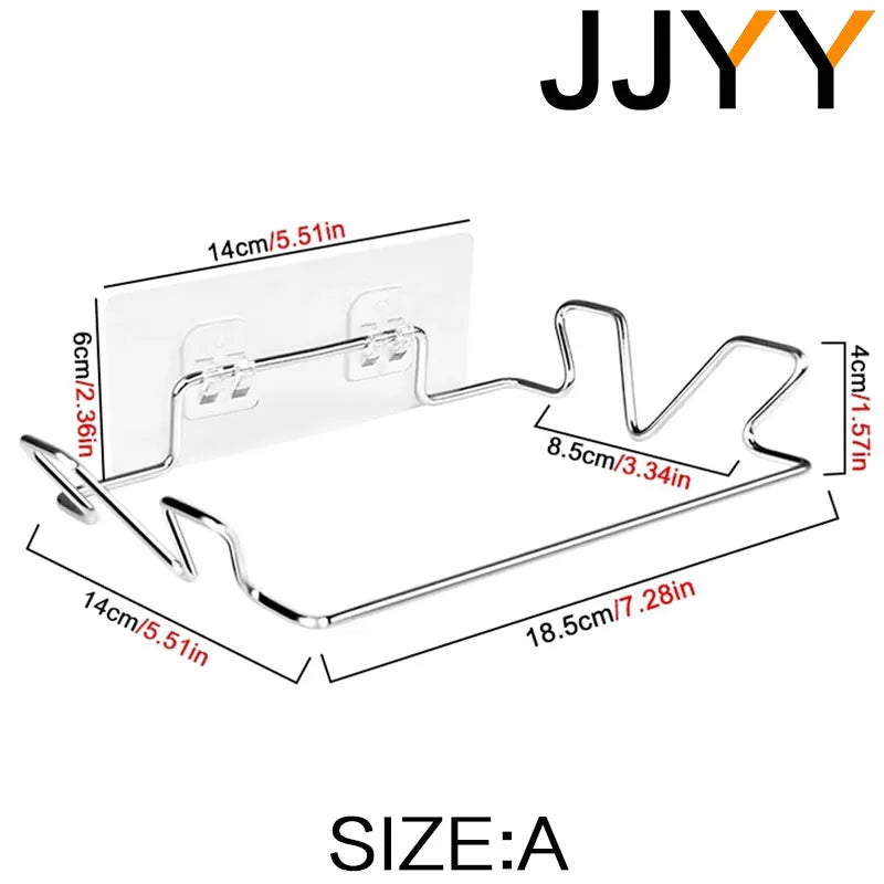 JJYY Kitchen Trash Rack Cabinet Door Garbage Bags Holder Stainless Steel Closet Garbage Storage Holder Kitchen Storage Supplies