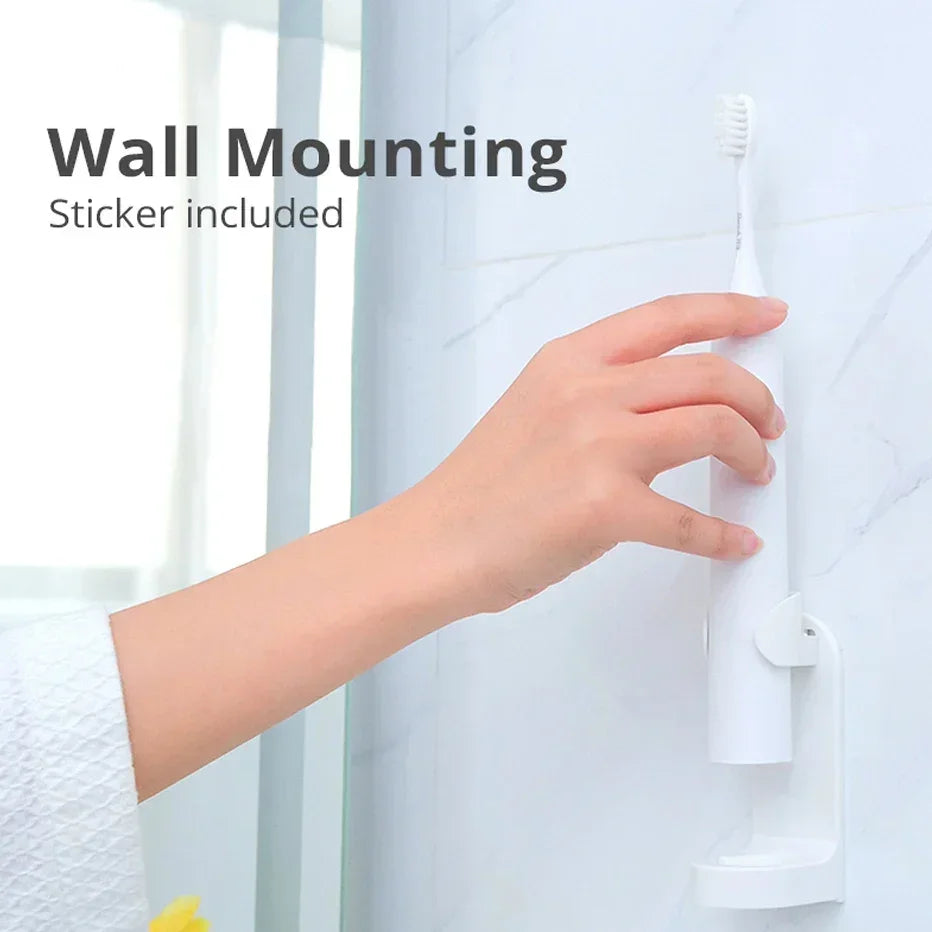 Wall-mounted electric toothbrush holder, plastic tooth hook, razor holder, storage space shelf, bathroom home accessories