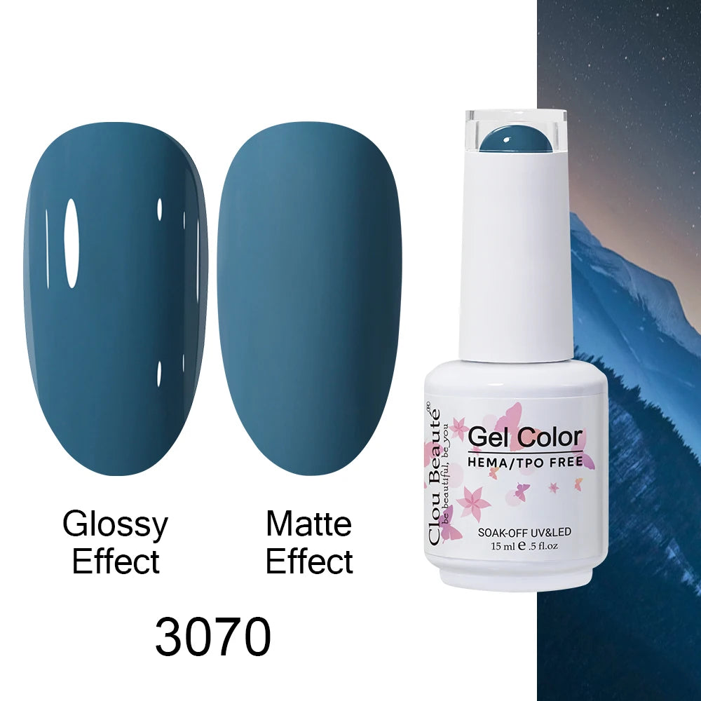 Clou Beaute 15ml HEMA TPO FREE Color Gel Nail Polish Nude Pink Red Green Collection Nail Gel Polish Glitter Soak Off UV LED Gel