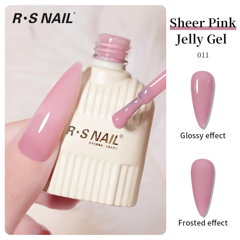 RS NAIL Jelly Transparent Gel Nail Polish 10g Summer Nude Pink Gel Polish Semi Permanent Soak Off UV LED Varnish Jade Nail Gel