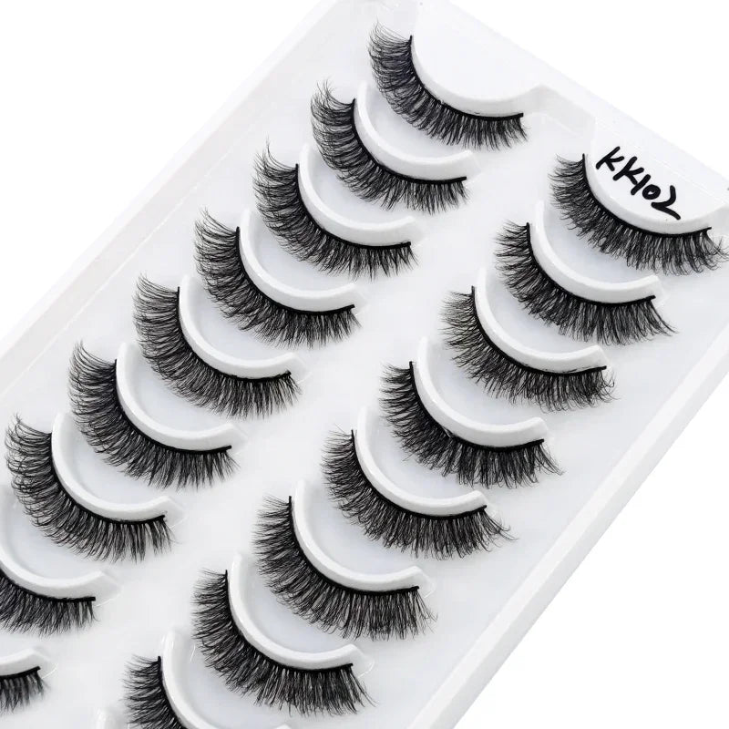 HBZGTLAD Russian Strip Lashes 10 Pairs 3D Mink Lashes Natural Eyelashes Dramatic False Eyelashes Wholesale Eyelash Extension