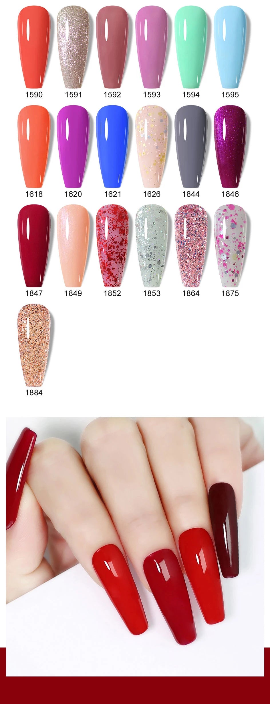 Clou Beaute 15ml HEMA TPO FREE Color Gel Nail Polish Nude Pink Red Green Collection Nail Gel Polish Glitter Soak Off UV LED Gel