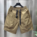 2026 Men's Large Pocket Waistband Work Shorts Summer Thin New Loose Straight Half Middle Pants