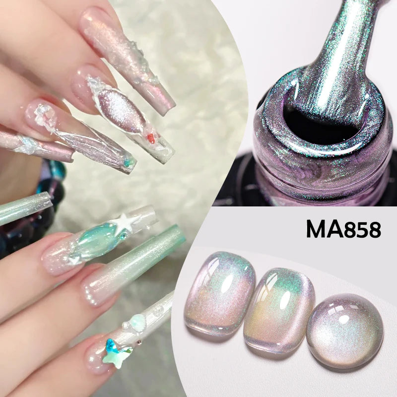 Auroras Glitter Cat Magnetic Gel Nail Polish Shimmer Glass Bead Effect Magnetic Gel Soak Off UV LED Painting Vanrish Manicure