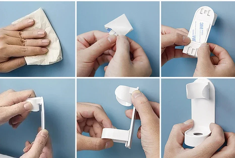 Wall-mounted electric toothbrush holder, plastic tooth hook, razor holder, storage space shelf, bathroom home accessories