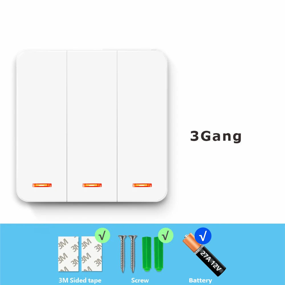 RF Wireless Smart Plug 110V 220V 16A High-power Socket and 86 Wireless Push Button Wall Switch with Battery for Home Appliance